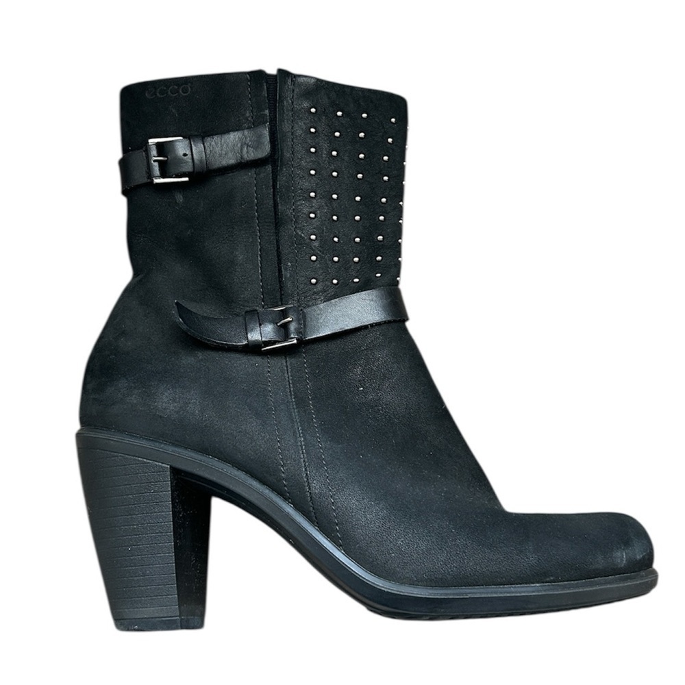 Ecco Touch Women’s Booties Black Nubuck Leather Size EU 37